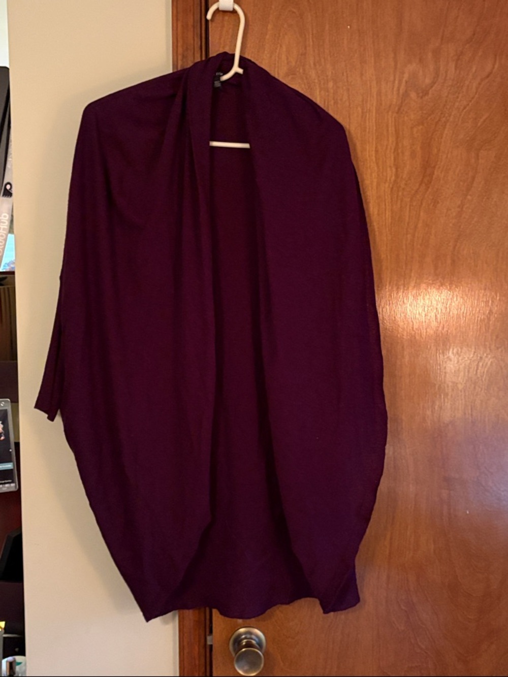 Eileen Fisher Deep Plum Open-Front Cape